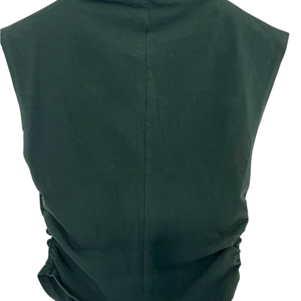 Reformation Ruched Forest Green Muscle Tee Size Small - Picture 3 of 5